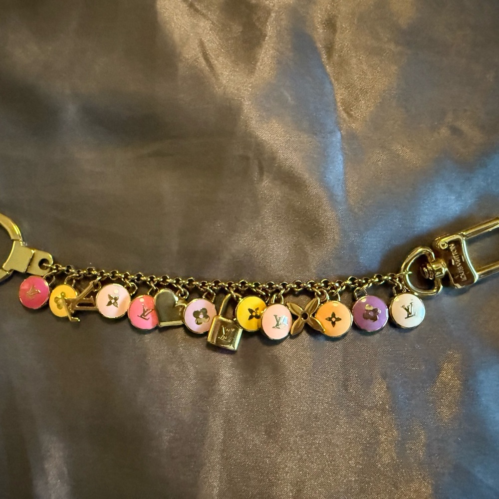 Louis Vuitton Gold Bag Charm with Multicolor Accents